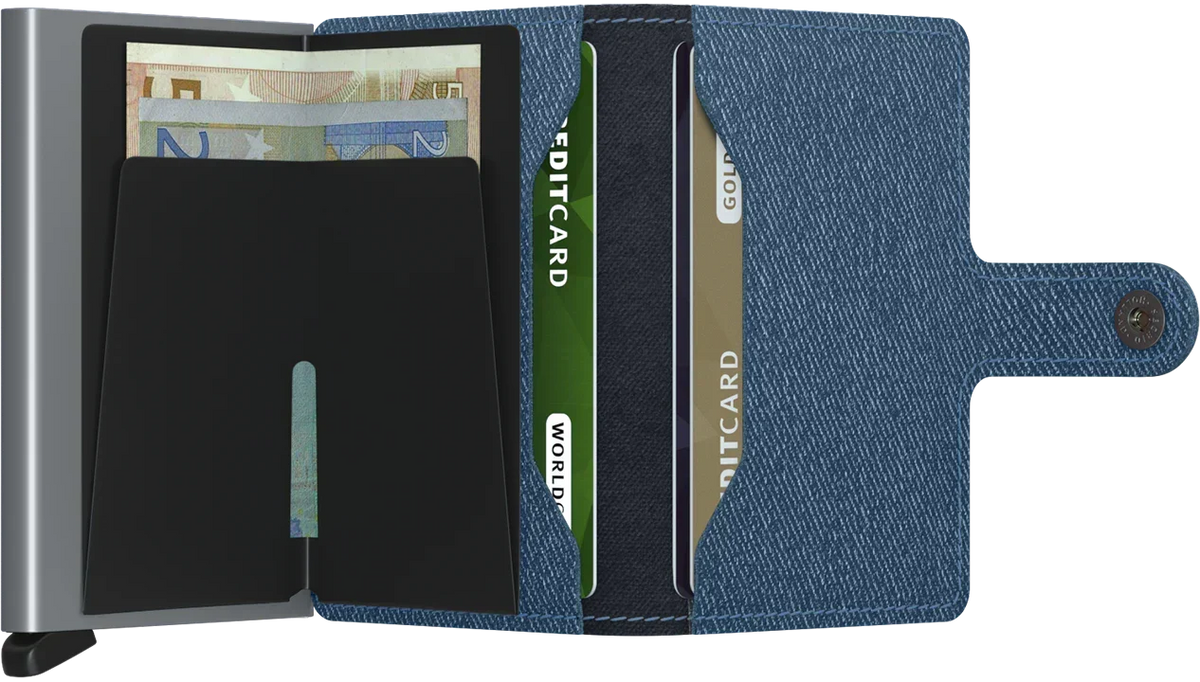 '- RFID Protected Mini Wallet - Twist - Jeans Blue