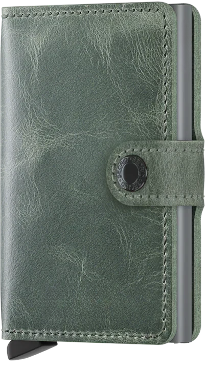 '- RFID Protected Mini Wallet - Vintage - Sage