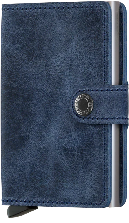 '- RFID Protected Mini Wallet - Vintage - Blue