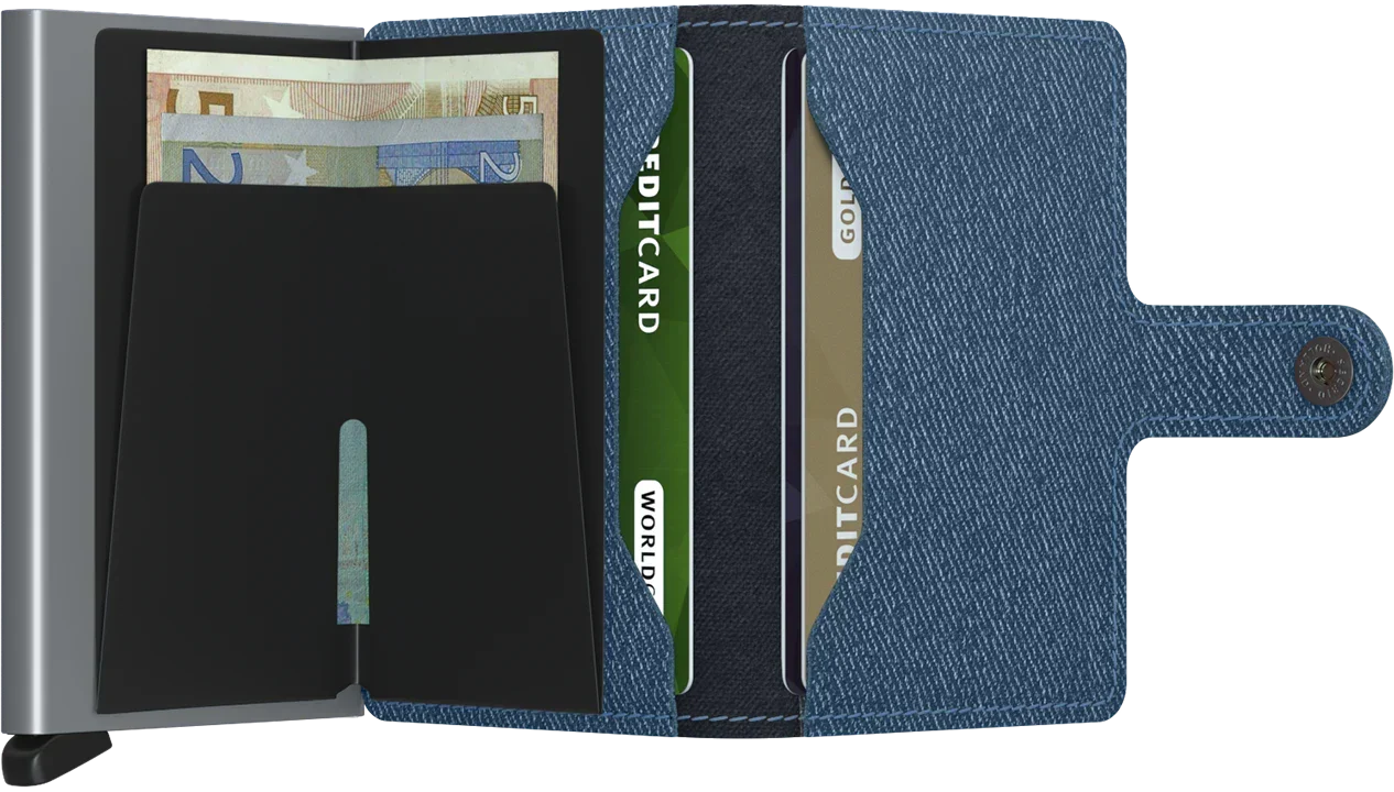 '- RFID Protected Mini Wallet - Twist - Jeans Blue
