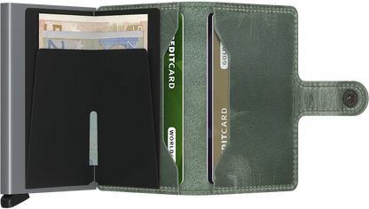 '- RFID Protected Mini Wallet - Vintage - Sage