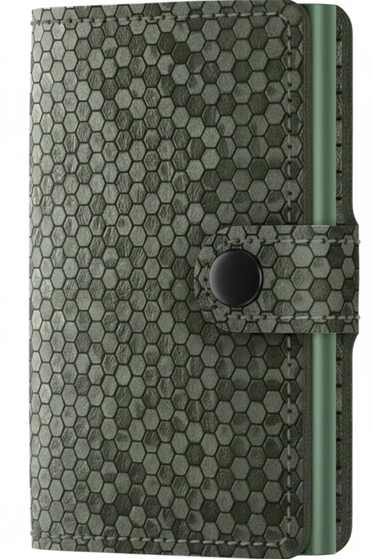 '- RFID Protected Mini Wallet - Hexagon - Green