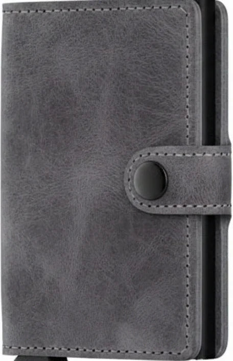 '- RFID Protected - Mini Wallet - Vintage - Grey Black