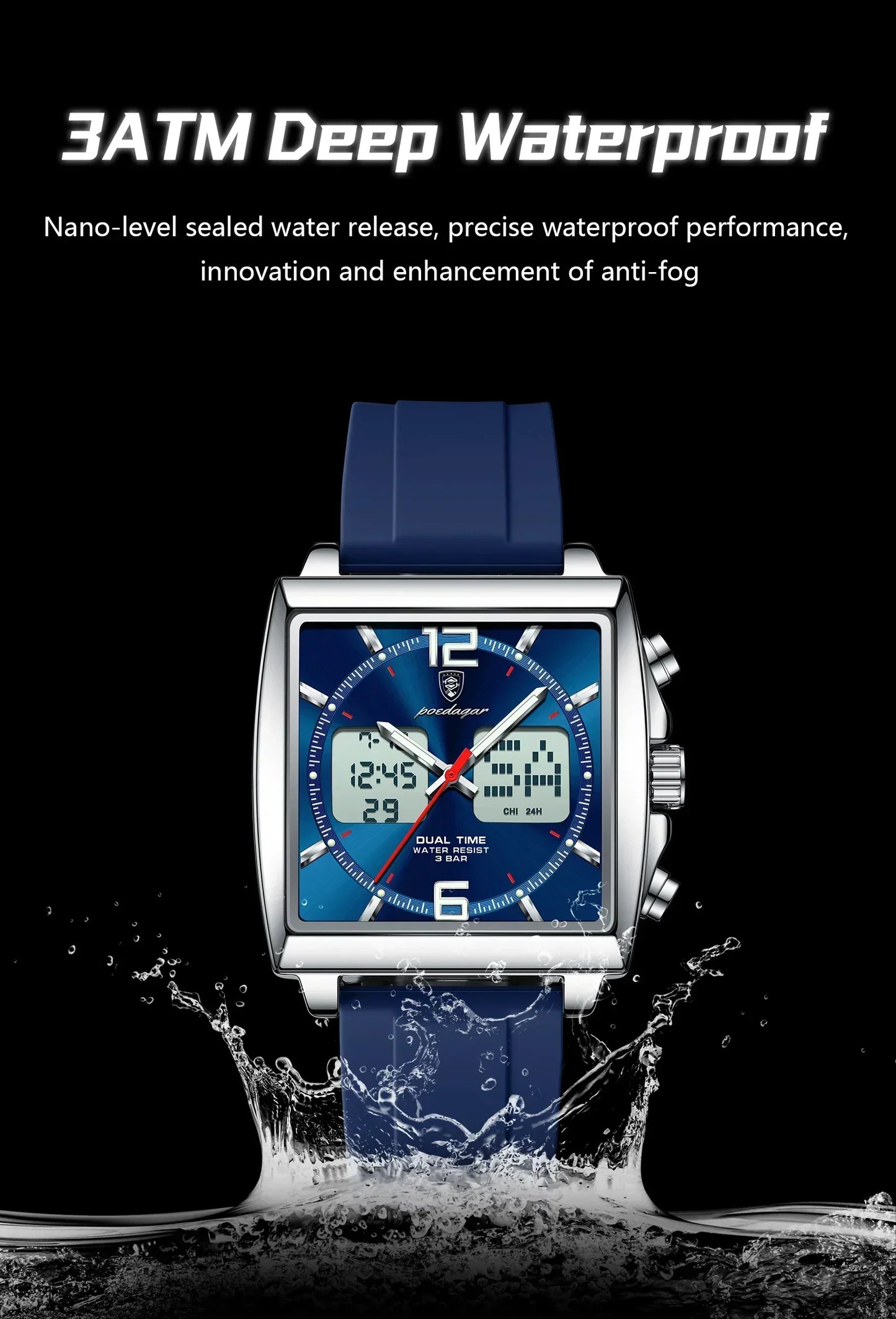 POEDAGAR DualTech Sport Watch