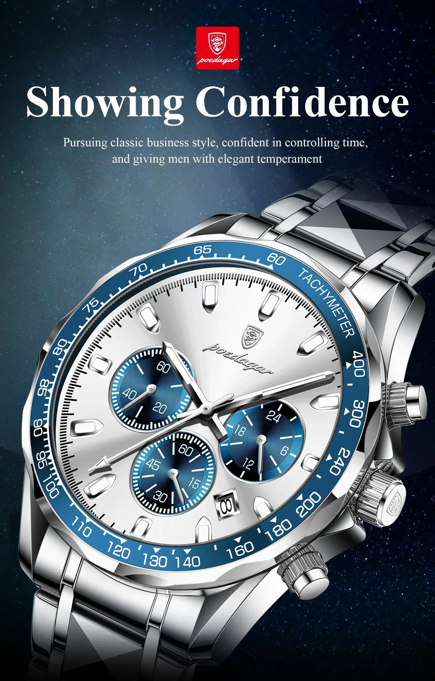POEDAGAR Vertex Chrono Watch