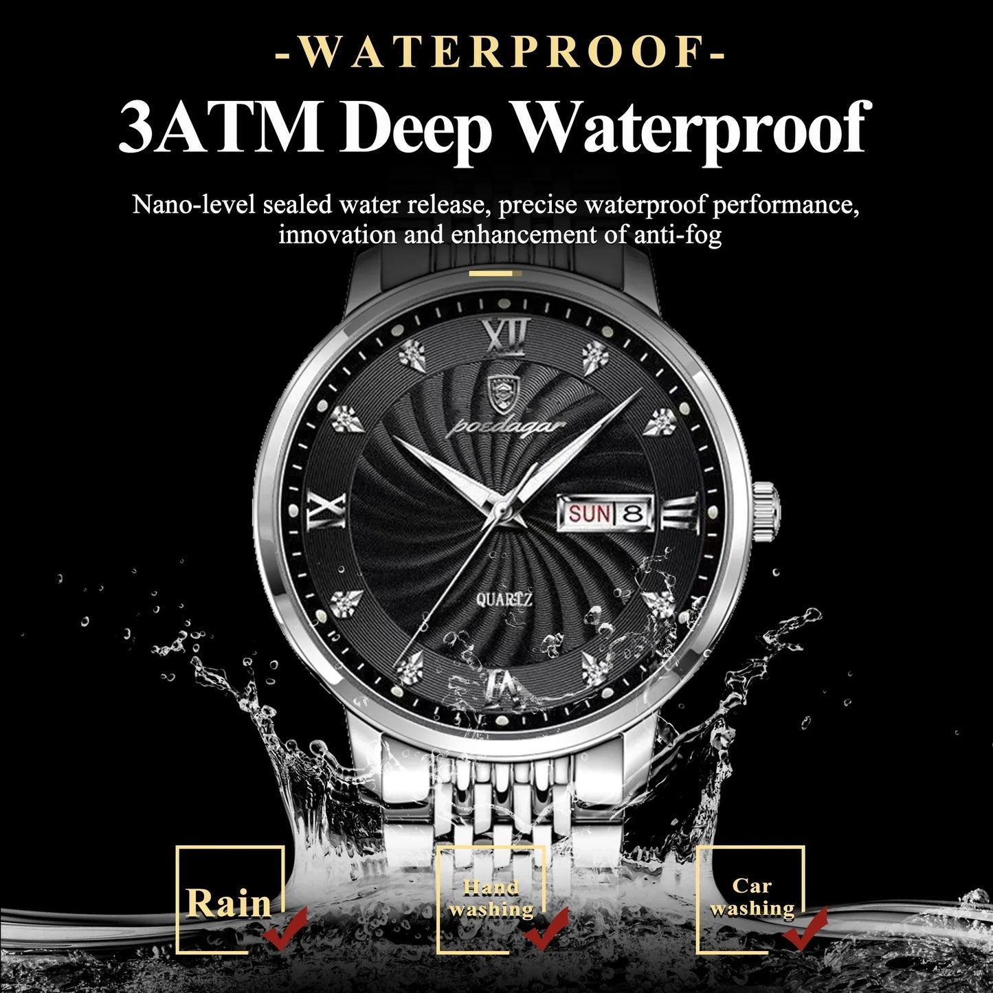 POEDAGAR Royal Day-Date Watch