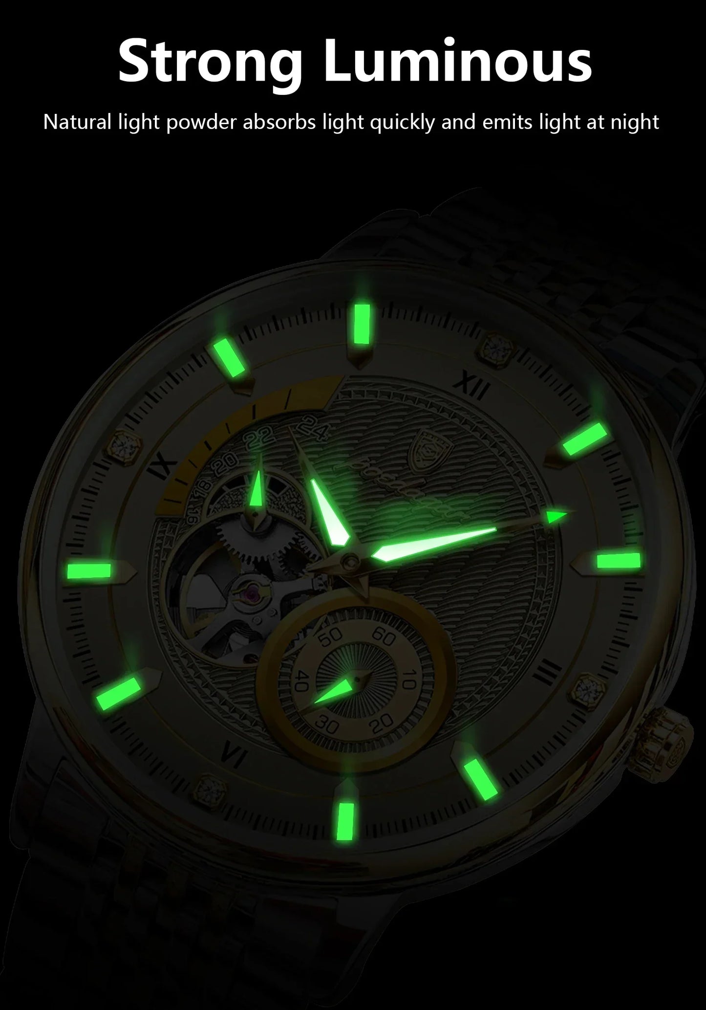 POEDAGAR Prestige Skeleton Automatic Watch