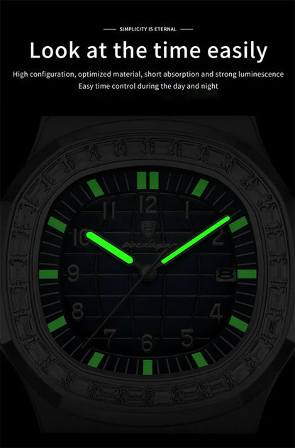 POEDAGAR Luxury Steel Watch