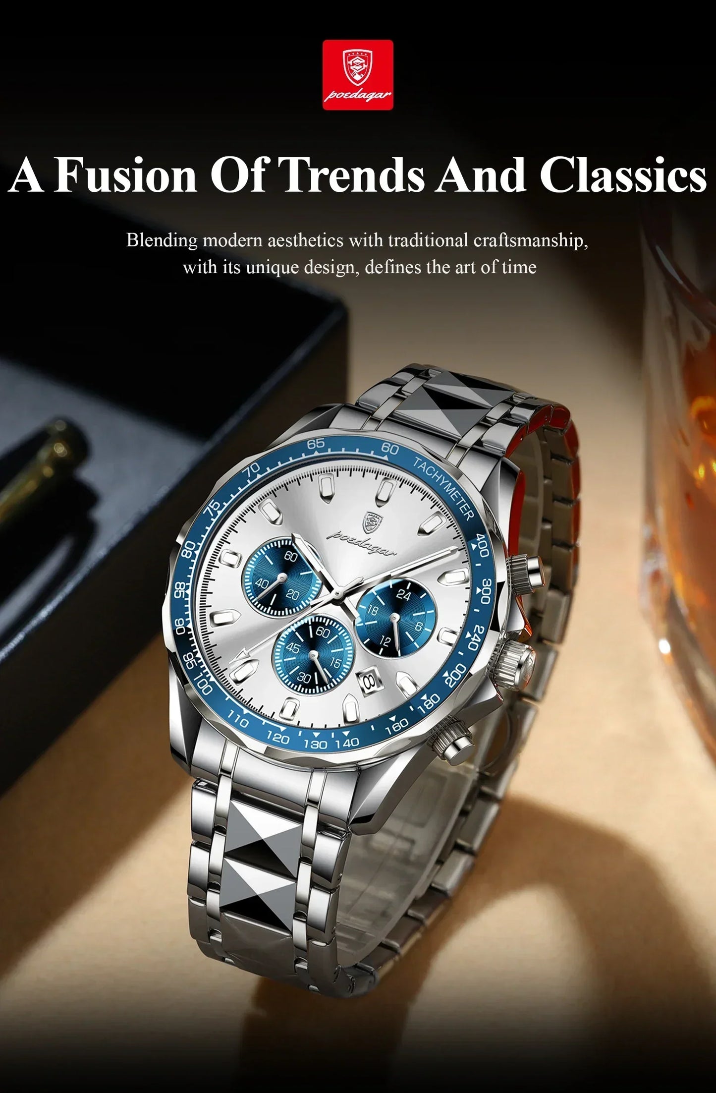 POEDAGAR Vertex Chrono Watch