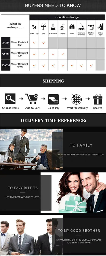 POEDAGAR Titan Chronograph Watch