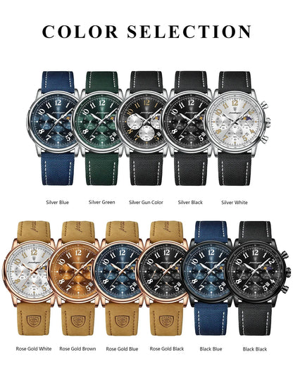 POEDAGAR Tactical Chronograph Watch