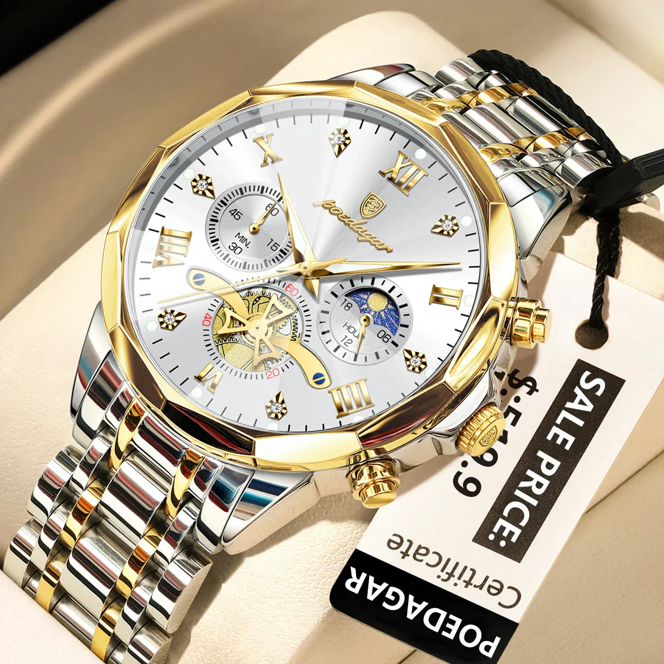 POEDAGAR Chrono Classic Watch