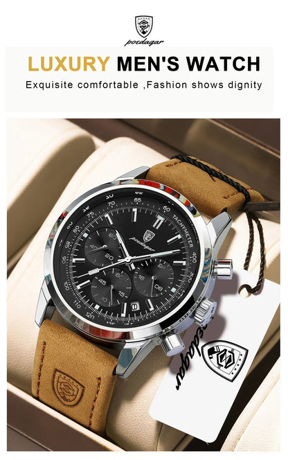 POEDAGAR Classic Chronograph Watch