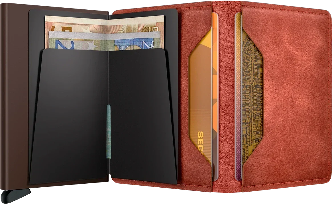 '- RFID Protected Slim Wallet - Vintage - Orange