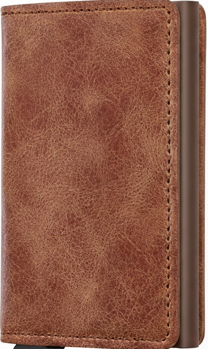 '- RFID Protected Slim Wallet - Vintage - Cognac Brown