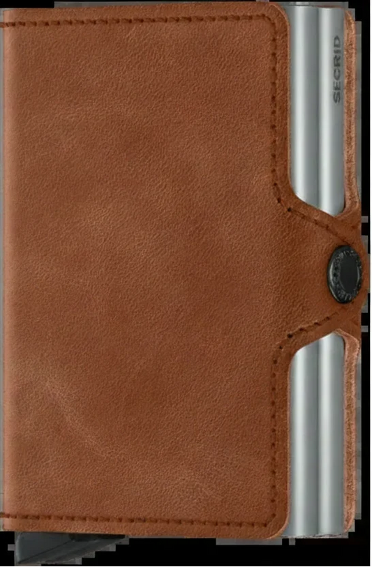 '- RFID Protected Twin Wallet - Vintage - Cognac