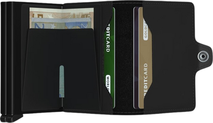 '- RFID Protected Twin Wallet - Matte - Black
